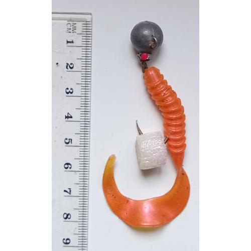 Силиконовая приманка-блесна с головой и крючком № 174 (б/у)