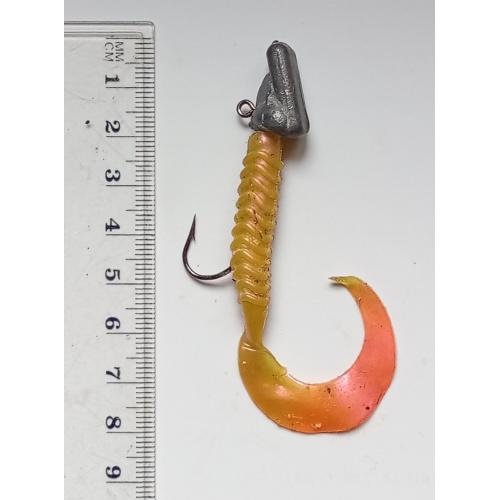 Силиконовая приманка-блесна с головой и крючком № 177 (б/у)