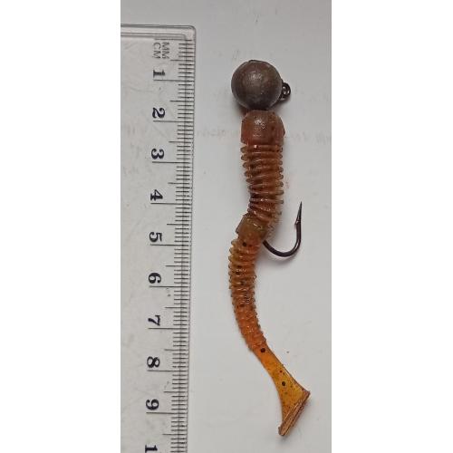 Силиконовая приманка-блесна с головой и крючком № 232 (б/у)