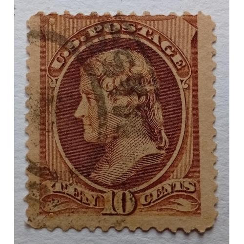 США 1870 Томас Джефферсон, 10с, гашеная