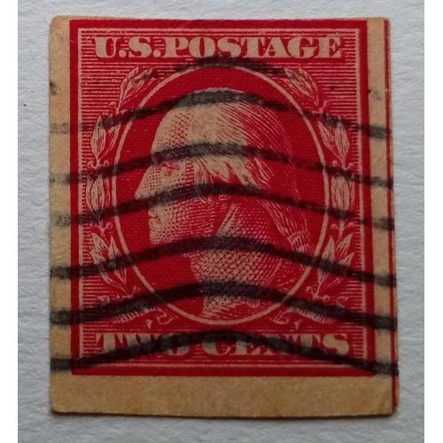 США 1908 Джордж Вашингтон, 2с, без перфорации, гашеная