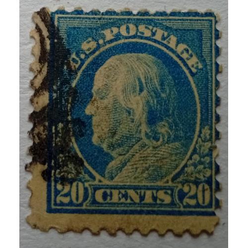 США 1916-17 Бенджамин Франклин, 20с, гашеная