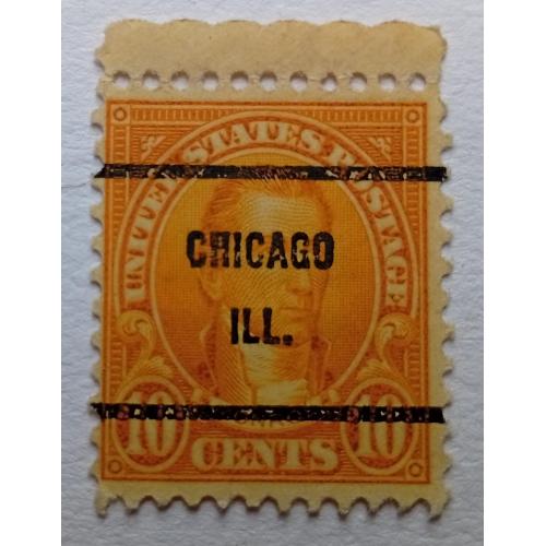 США 1923 Джеймс Монро, 10с, гашеная, штамп Чикаго
