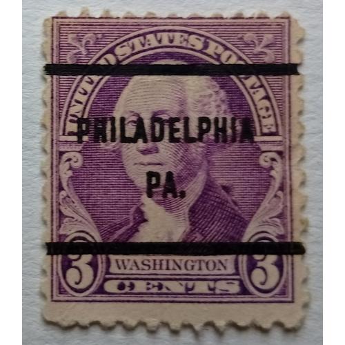 США 1932 Джордж Вашингтон, 3с, гашеная, штамп Филадельфия