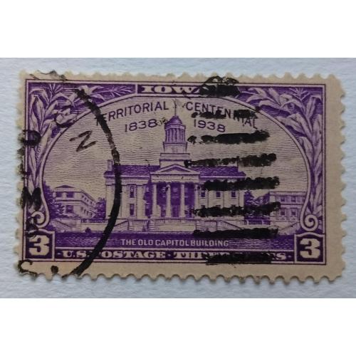 США 1938 Территория Айова, старый Капитолий, гашеная