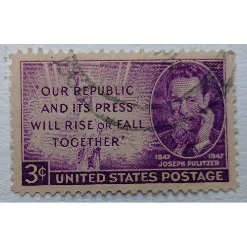 США 1947 Джозеф Пулитцер, гашеная