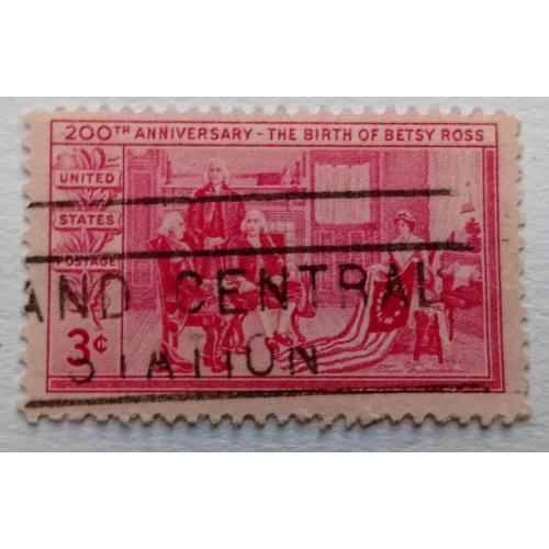 США 1952 Бетси Росс, гашеная