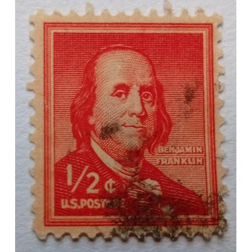 США 1954 Бенджамин Франклин 1,2с, гашеная