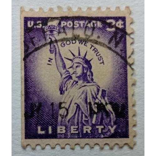 США 1954 Статуя Свободы, 3с, гашеная