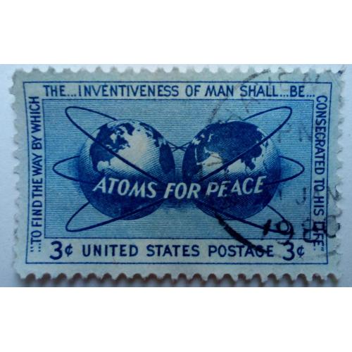 США 1955 Атомы для мира, гашеная