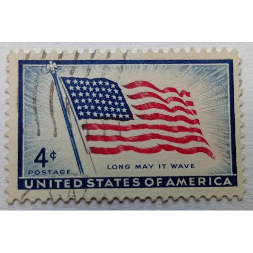 США 1957 Американский флаг, гашеная