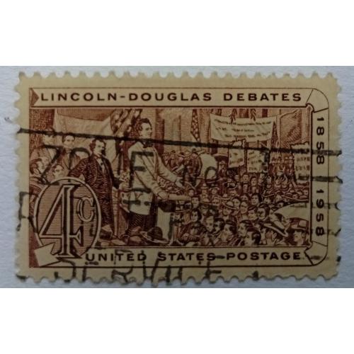США 1958 Дебаты Линкольн-Дуглас, гашеная(I)