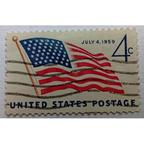 США 1959 Американский флаг, гашеная