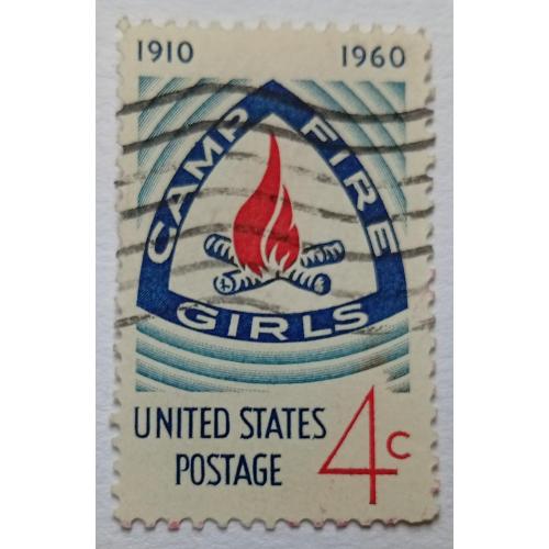 США 1960 Девушки у костра, гашеная