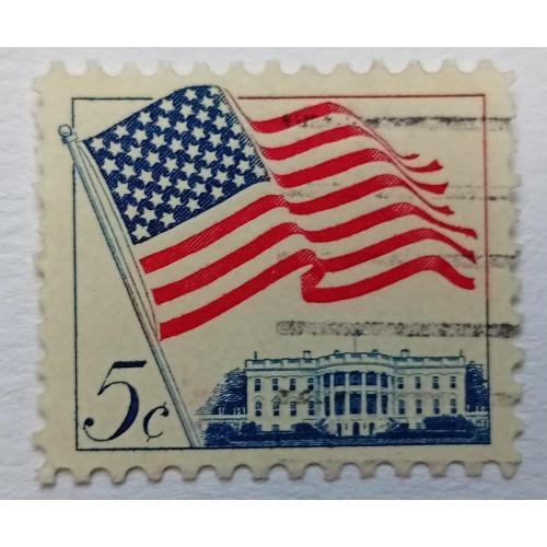 США 1963 Американский флаг и Белый дом, гашеная