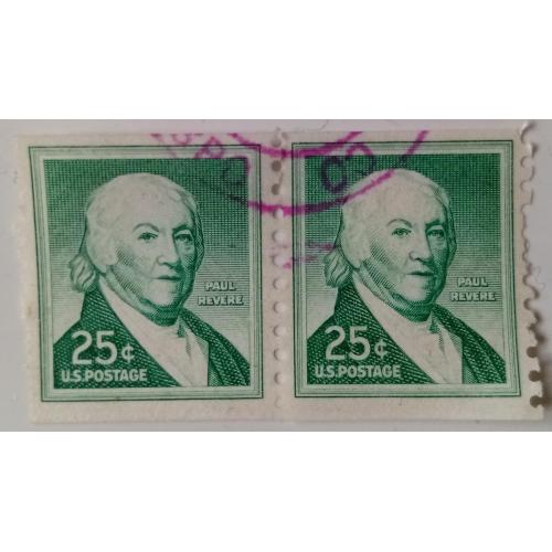 США 1965 Пол Ривер, сцепка, гашеная(I)