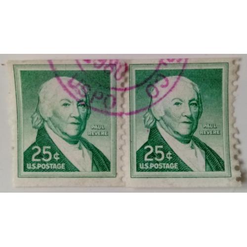 США 1965 Пол Ривер, сцепка, гашеная(II)