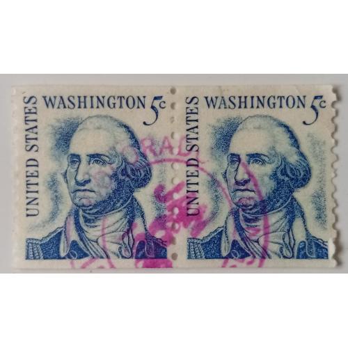 США 1966 Джордж Вашингтон, сцепка, гашеная