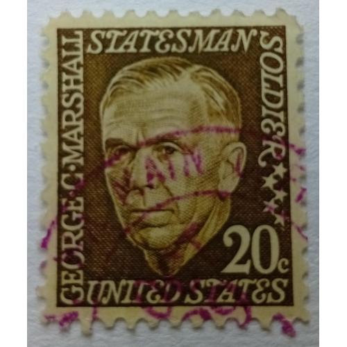 США 1967 Джордж Маршалл, гашеная