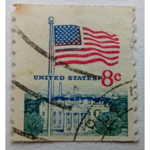 США 1968 Флаг, 8с, гашеная