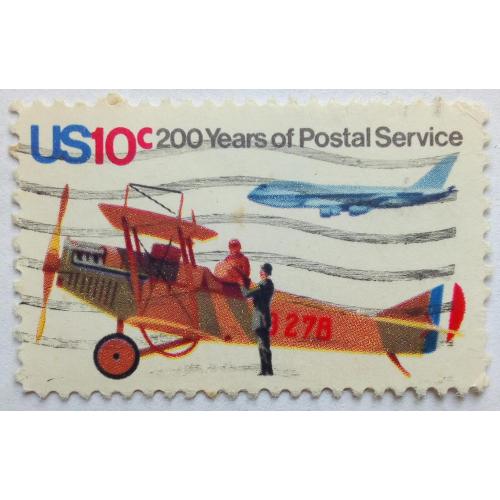 США 1975 200 лет почтовому сервису, гашеная