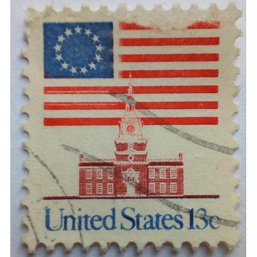 США 1975 Национальный флаг, гашеная