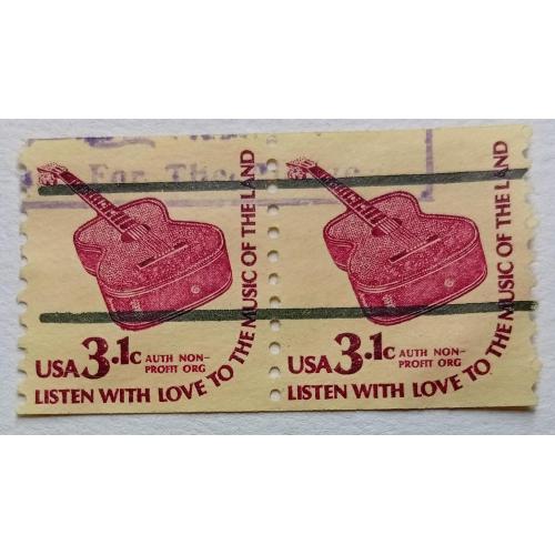 США 1976 Гитара, сцепка, гашеная