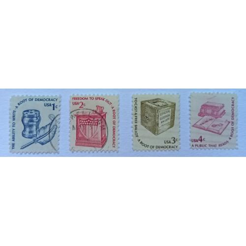 США 1977-1981 Cтандарт, 4 марки, гашеные