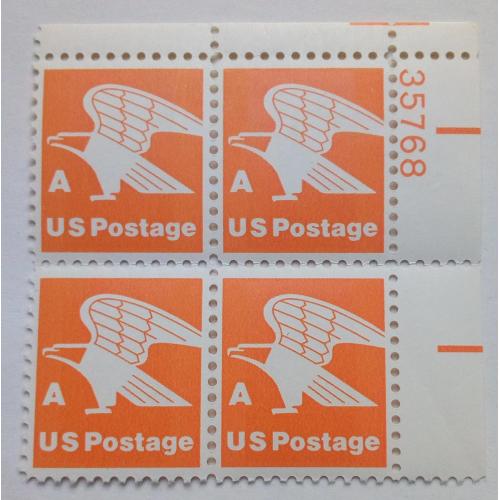 США 1978 Стандарт, Орел, квартблок с полями, MNH