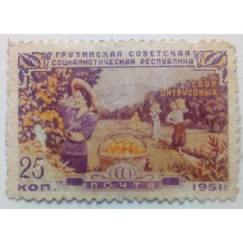 СССР 1951 30 лет Грузинской ССР, сбор урожая, MH