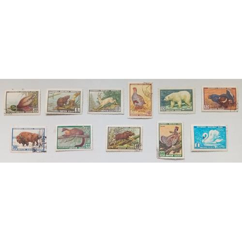 СССР 1957-1961 Фауна, животные, 11 марок, гашеные