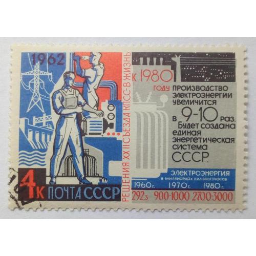 СССР 1962 Металлургия, машиностроение, электроэнергия, производство, 4к., гашеная