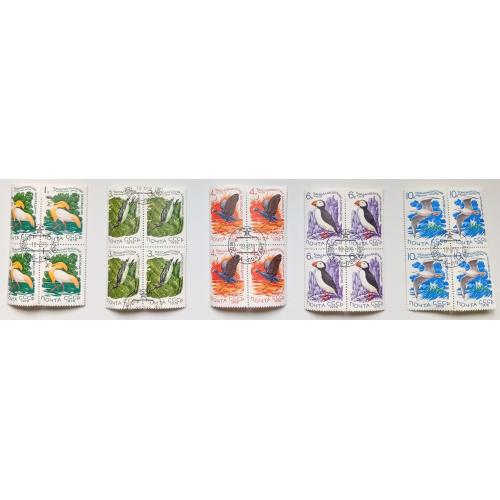 СССР 1976 Водоплавающие птицы, заповедник, фауна, квартблоки, гашеные