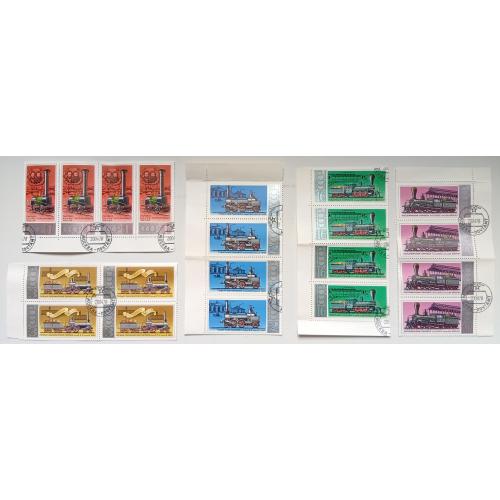 СССР 1978 Локомотивы, паровозы, четверные сцепки, кварт, гашеные