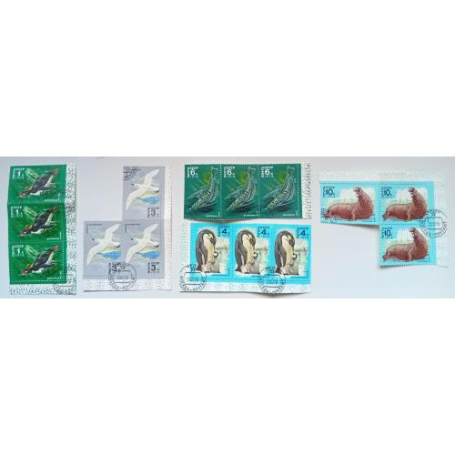 СССР 1978 Животный мир Антарктиды, фауна, тройные сцепки, гашеные