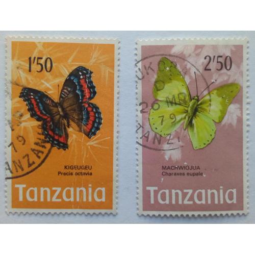 Танзания 1973 Бабочки, гашеные