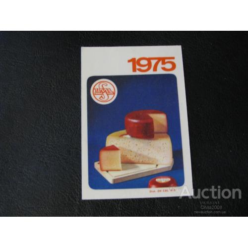 ЧССР Календарик карманный Реклама Сыр Чехия 1975