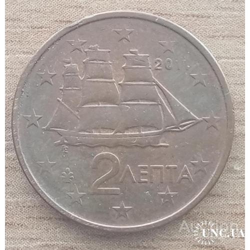 Греция 2 цента евро 2011 Корабль Парусник