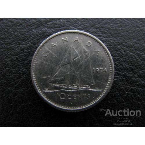 Канада 10 центов 1974 Парусник Корабль
