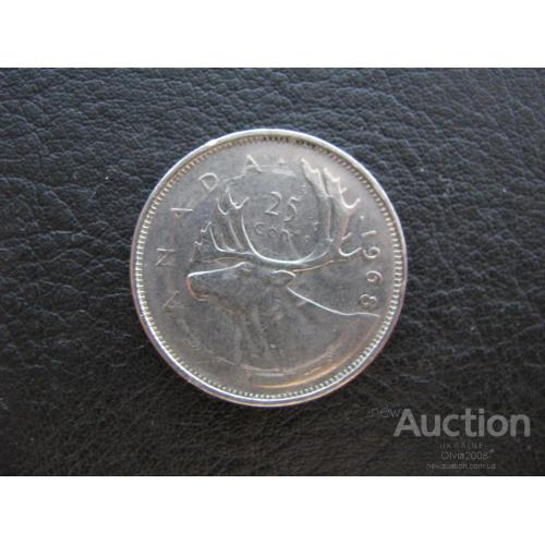 Канада 25 центов 1968 Олень