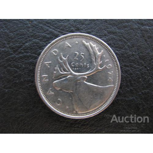 Канада 25 центов 1974 Олень