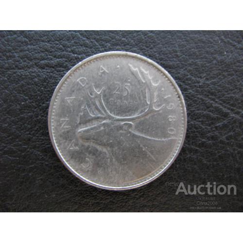 Канада 25 центов 1980 Олень