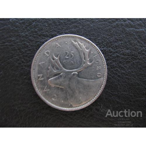 Канада 25 центов 1980 Олень