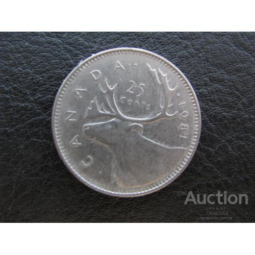 Канада 25 центов 1981 Олень