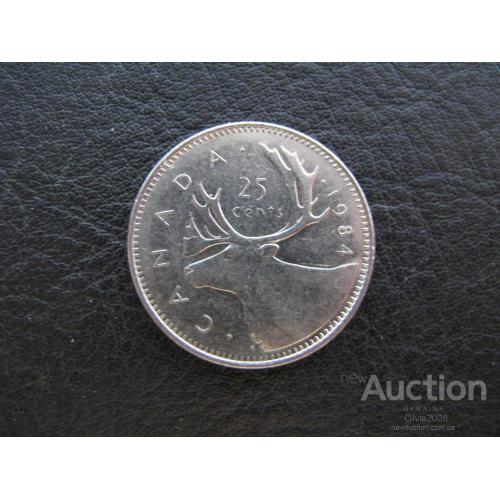 Канада 25 центов 1984 Олень