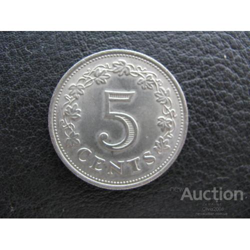 Мальта  5 центов 1972 UNC