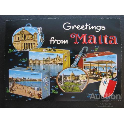 Мальта Открытка Привет из Мальты Чистая