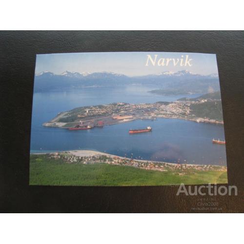 Норвегия Открытка Нарвик Панорама Чистая