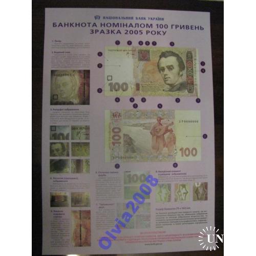 Плакат НБУ 100 гривень 2005