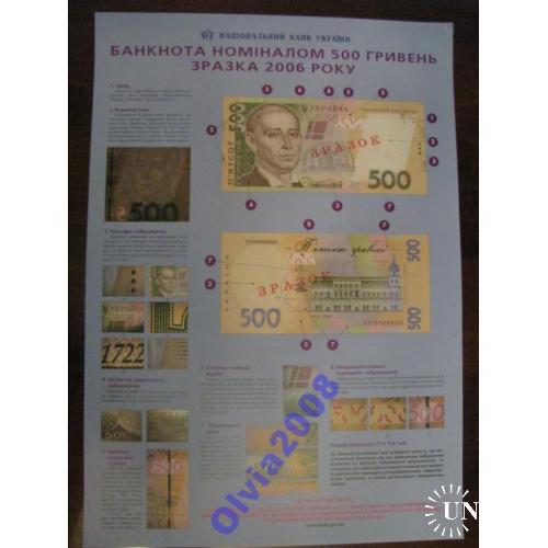 Плакат НБУ 500 гривень 2006